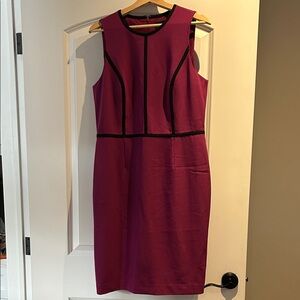 Evan Picone Magenta Sleeveless Midi Dress